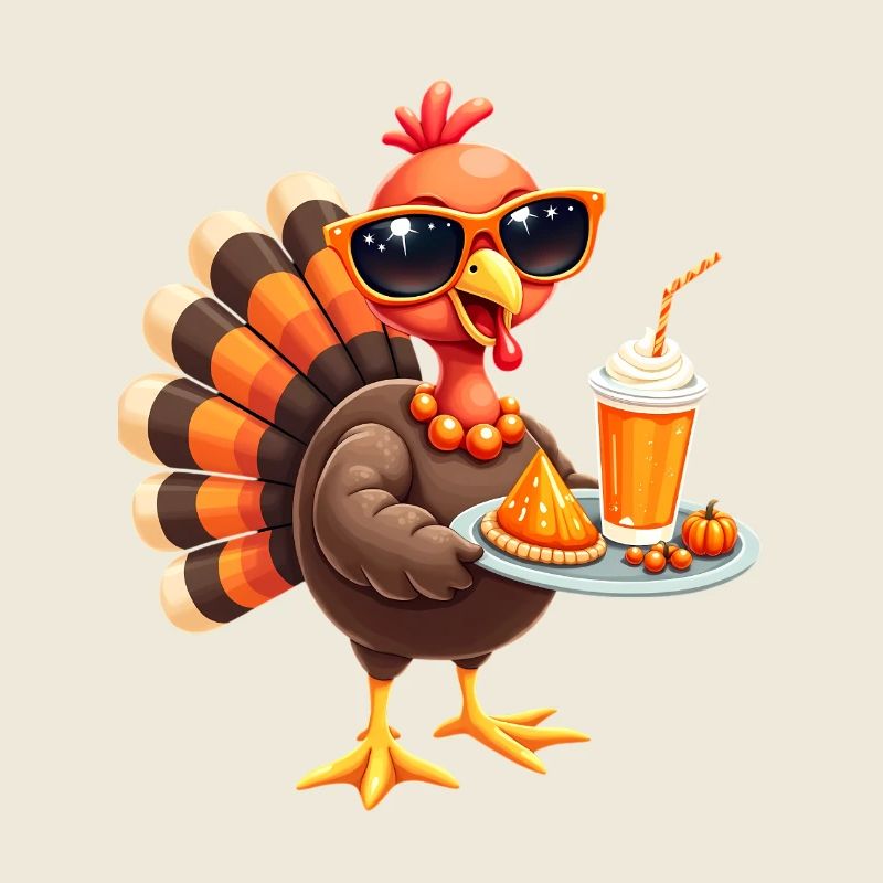 Thanksgiving Turkey with Sunglasses