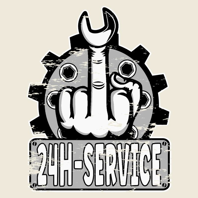 Mittelfinger Stinkerfinger 24h Service Design Grau