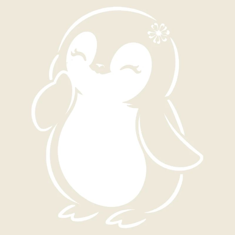 Fille minimaliste silhouette de pingouin mignonne