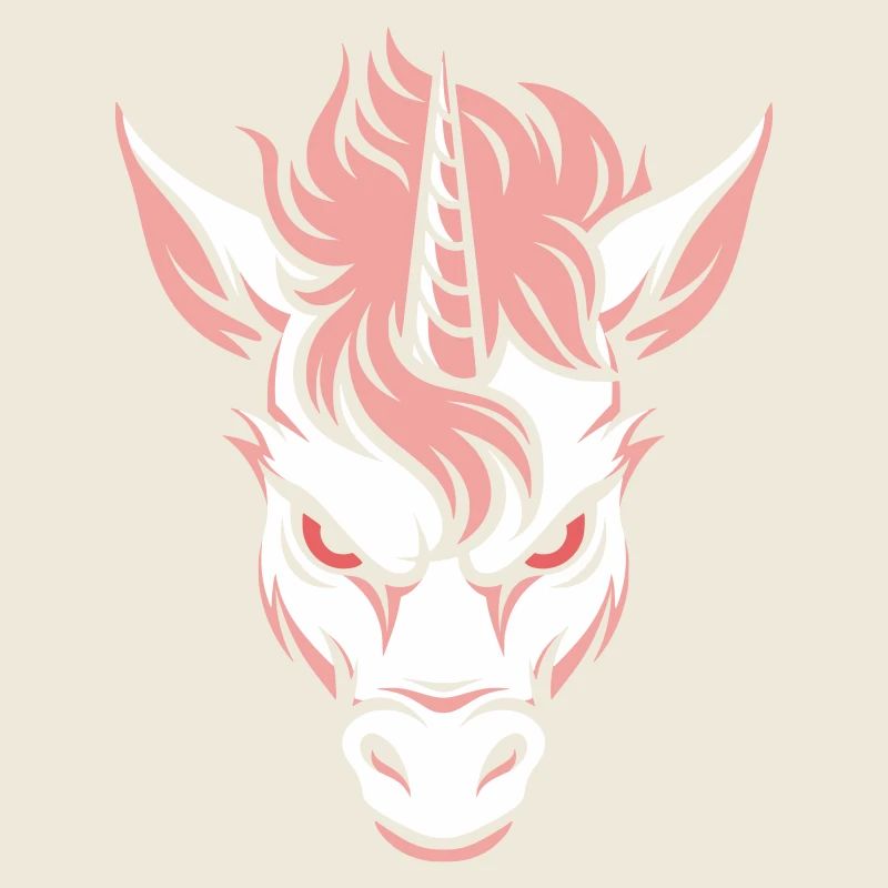 Düsteres Einhorn – Böser Einhornkopf Pink