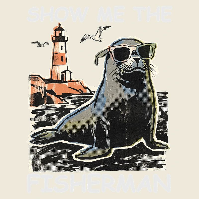 Funny seal looking for fish