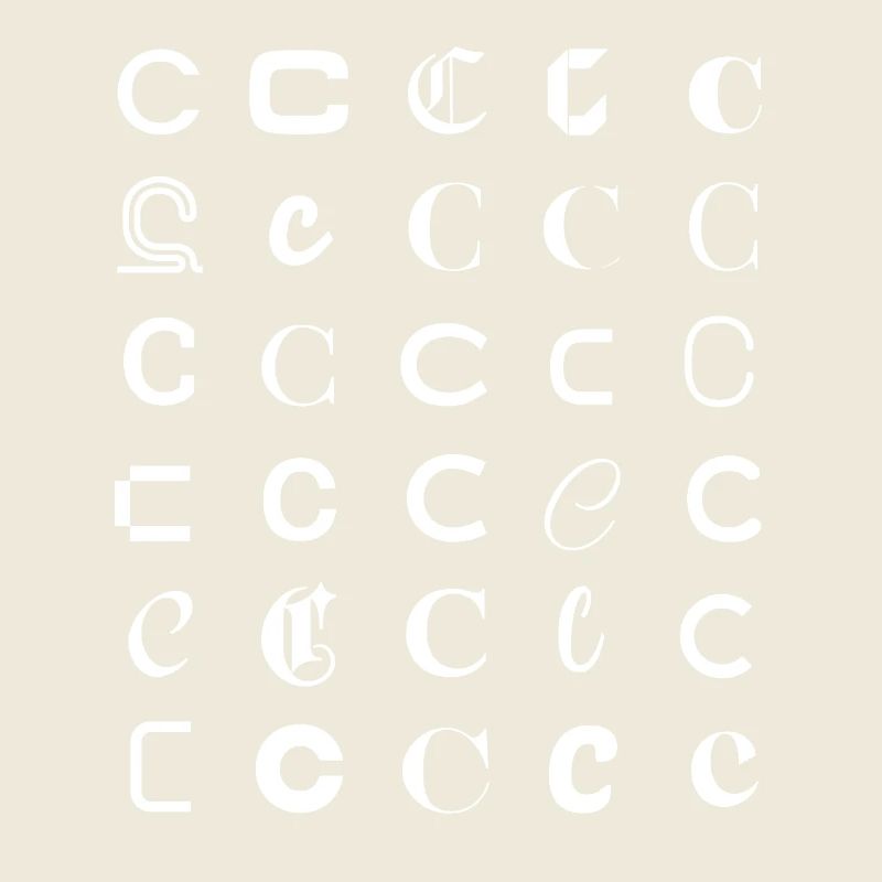 Typography C Glyphs Monogram Set