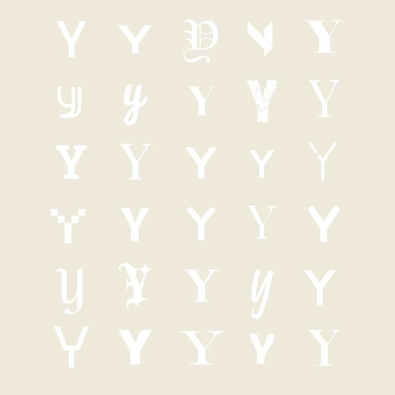 Typographie : Motif de mosaïque de lettre monogramme en Y