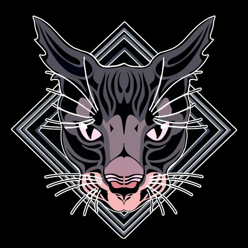 Design de Tête de Panthère Stylisée