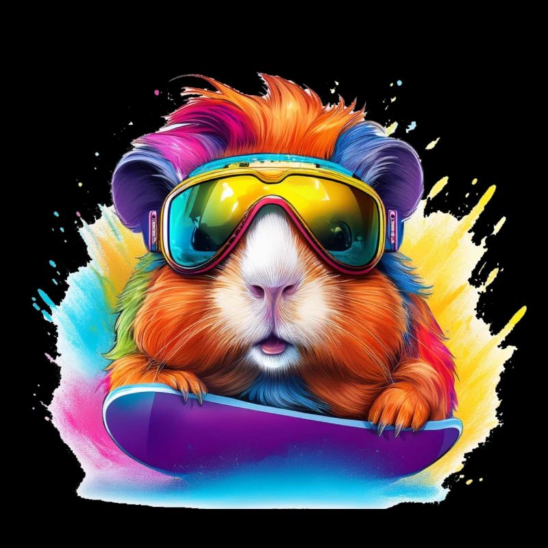 Cool guinea pig snowboard surfboard