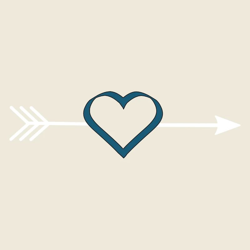 blue heart with arrow valentine's day