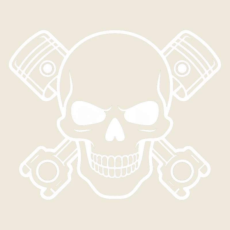 Crâne avec croix de piston