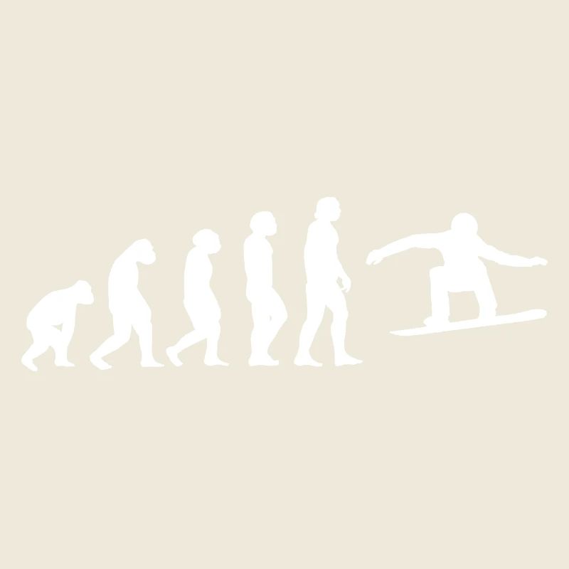 Snowboarder Evolution Silhouette Minimalist