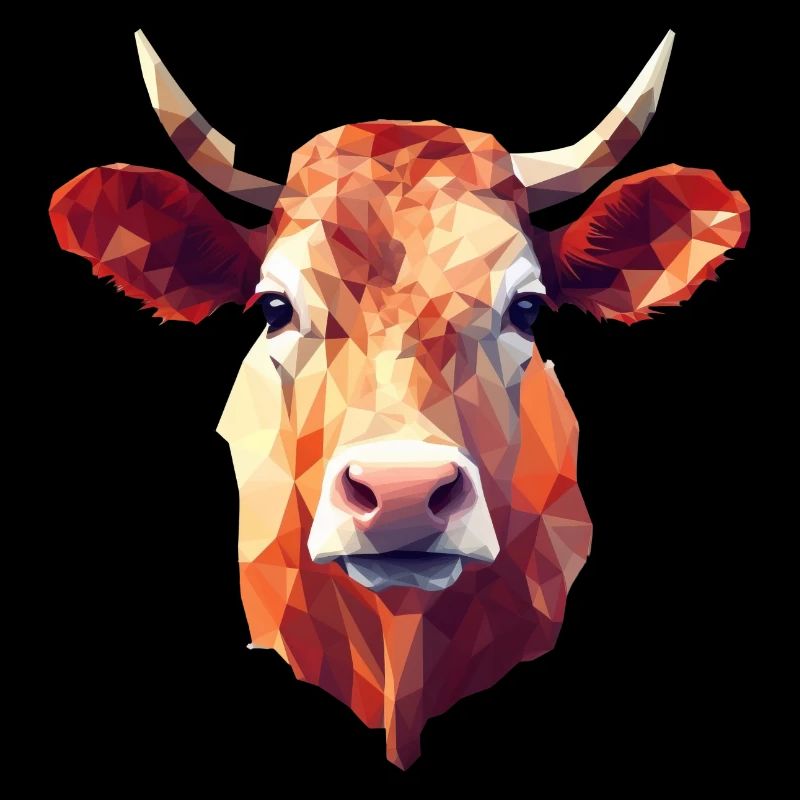 Polygon Style Vache / Taureau / Bœuf - Design créatif