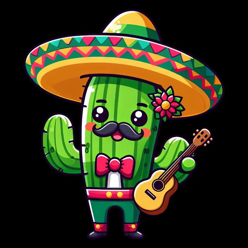 Cinco de Mayo Kaktus Mariachi Gitarrist
