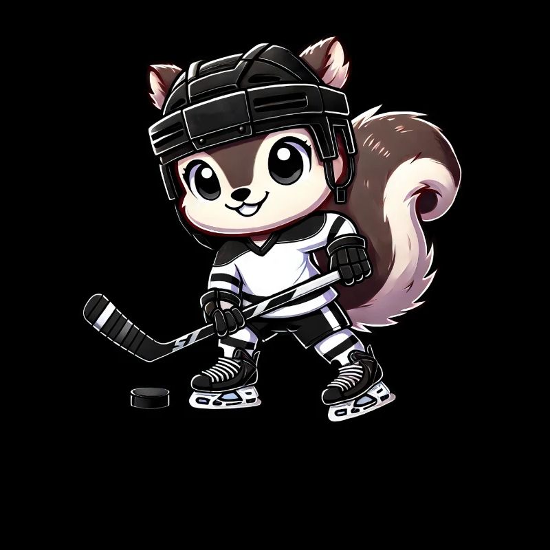 Chibi Eichhörnchen Eishockey Hockeyspieler