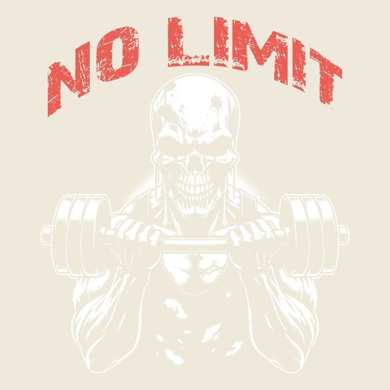 Crâne de musculation No Limit Workout avec haltère