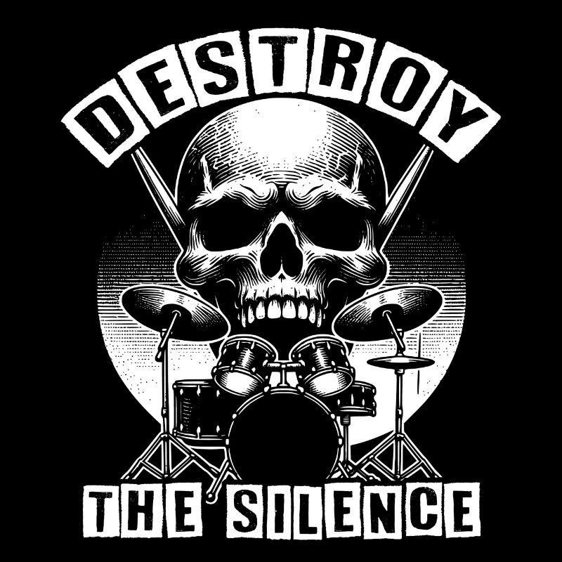 Drums and Skull Drummer Rock Band
