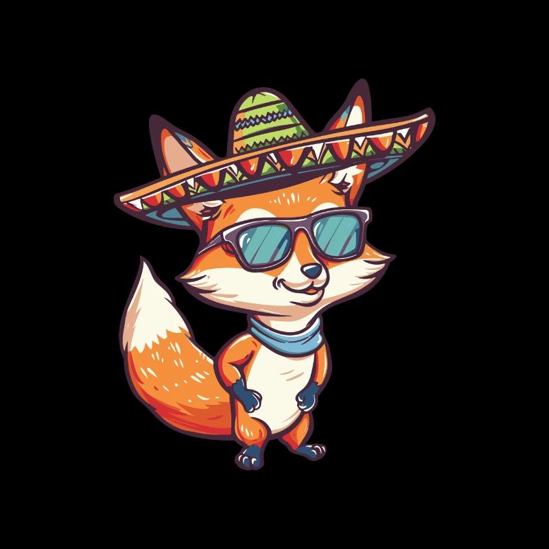 Fuchs Comic Lustig Sombrero