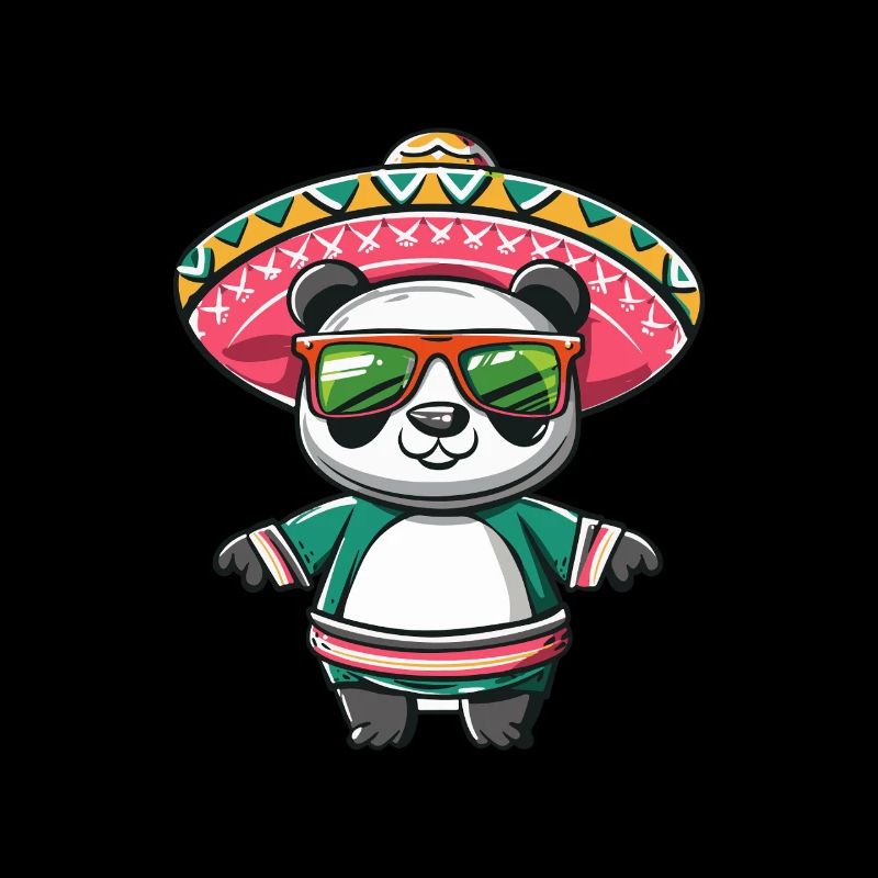 Panda Comic Lustig Sombrero