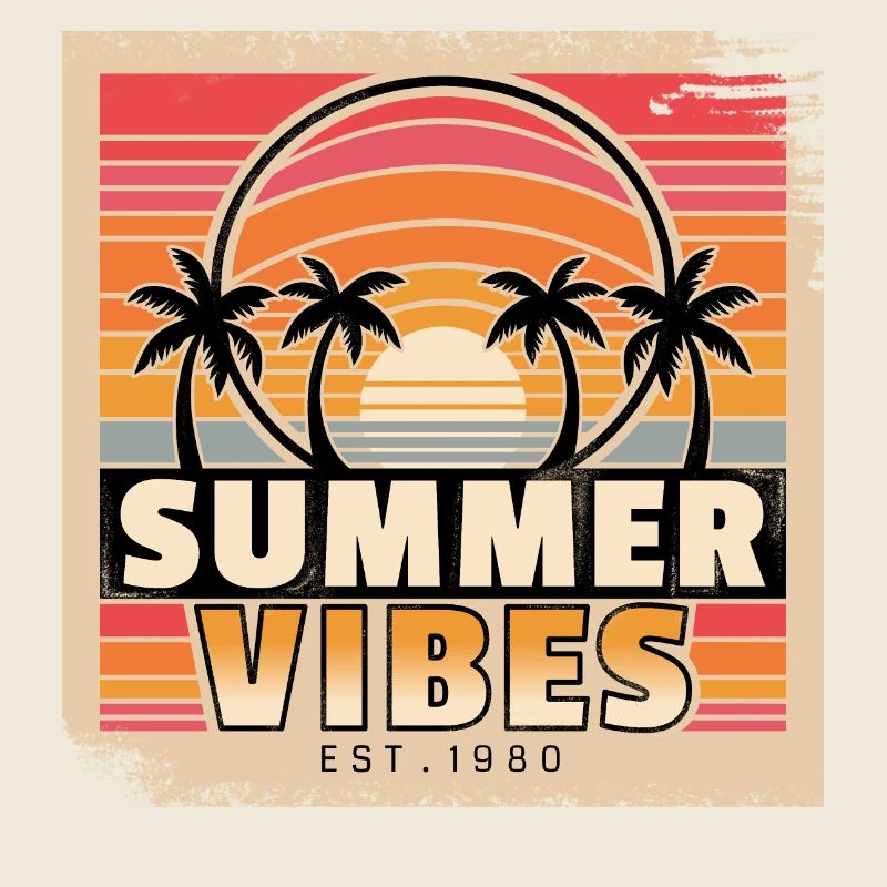 Summer Vibes: Retro Palm Trees at Sunset