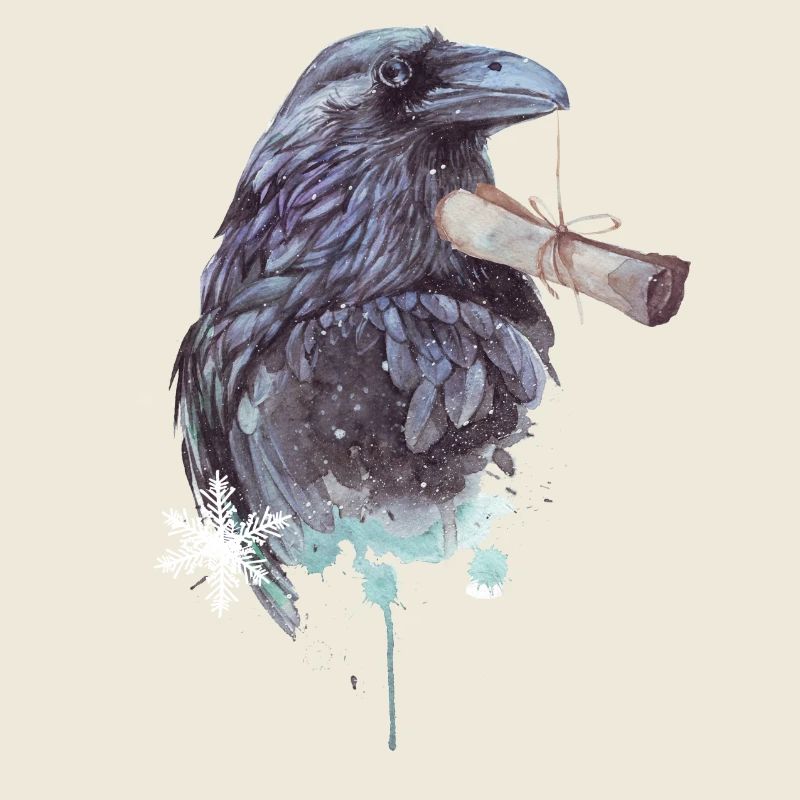 Letter Raven Witch Bird Mystic Design