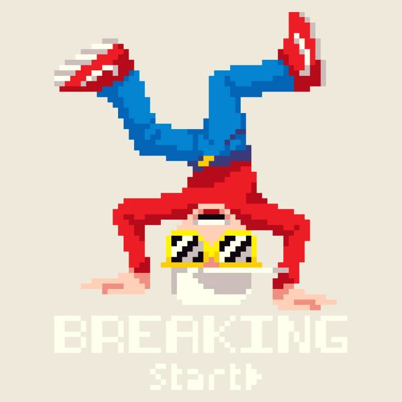 Pixel Breakdance B-Boy | Retro 8-Bit Hip Hop