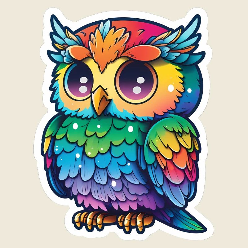 Farbenfrohe Eulenillustration