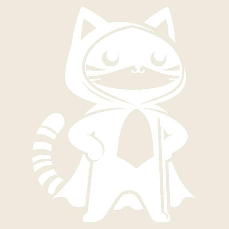 Superhero Cat Silhouette Cloak Minimalist