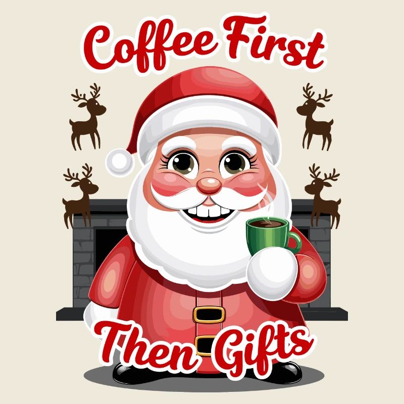 Weihnachtsmann mit Kaffee