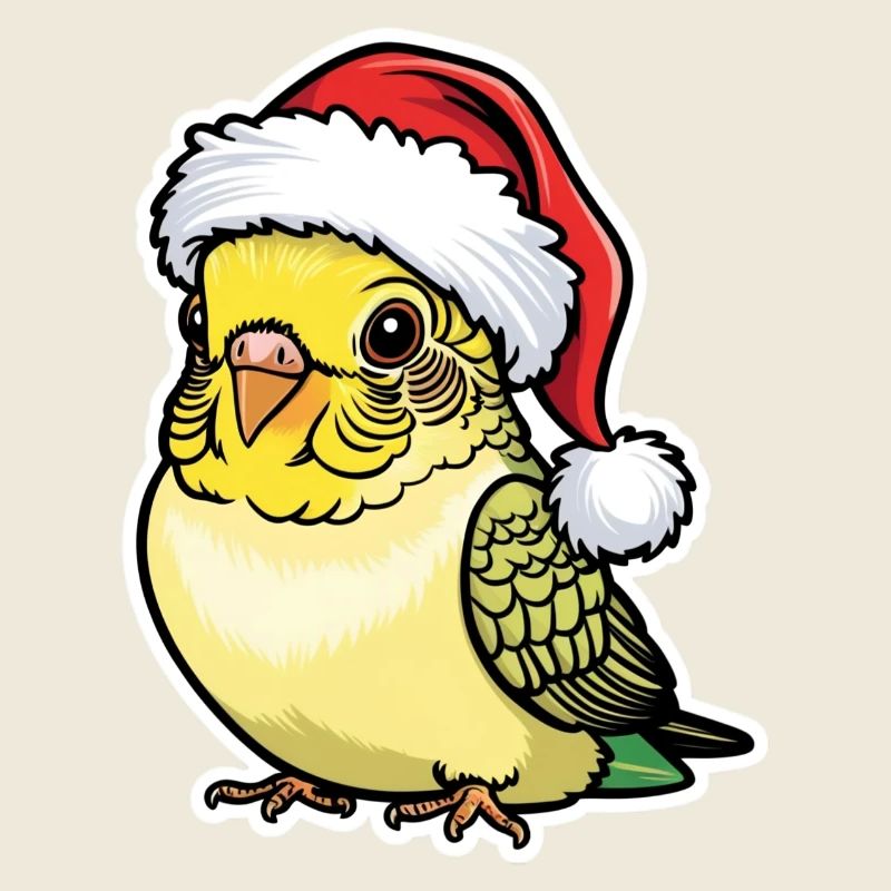 Perruche Noël Mignon Chapeau de bande dessinée