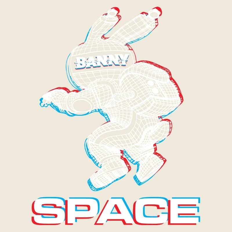 Lapin abstrait de l’espace avec effet 3D