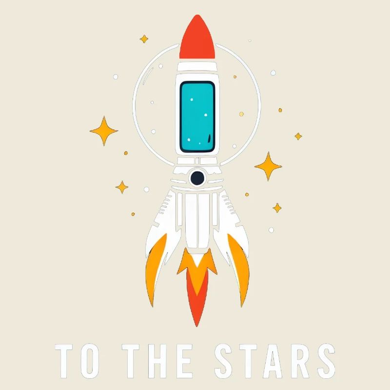 Rocket on a starry background