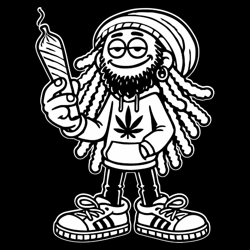 Dreadlock Smoker - Stoned man - High & Happy