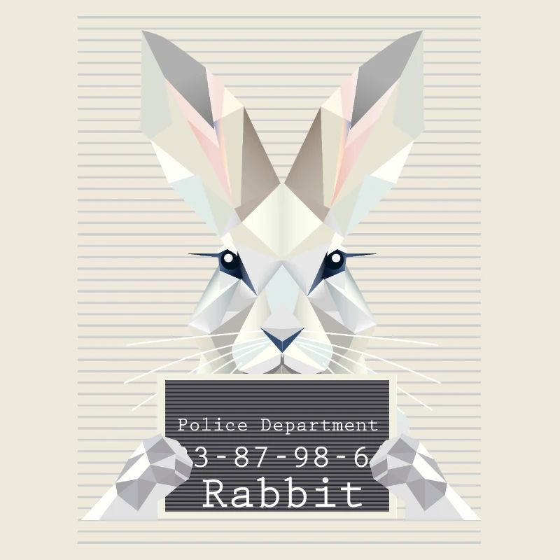 Rabbit Mugshot – Bunny Humor in Geometry