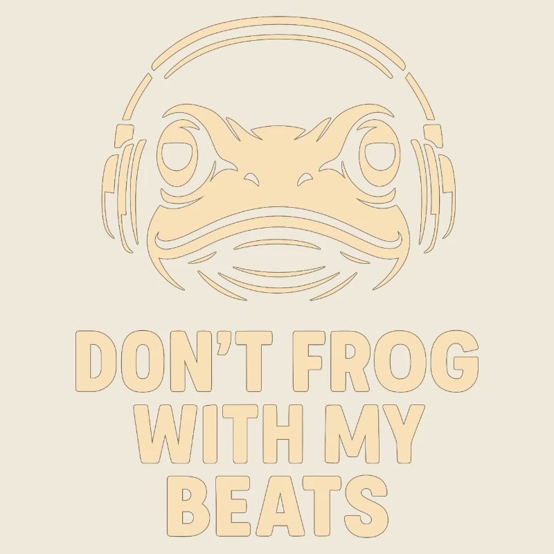 Frosch mit Kopfhörer