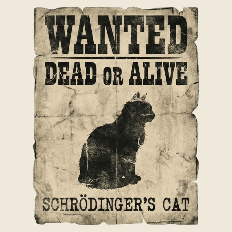 Schrödinger's Cat Wanted Dead Or Alive Physics Pun