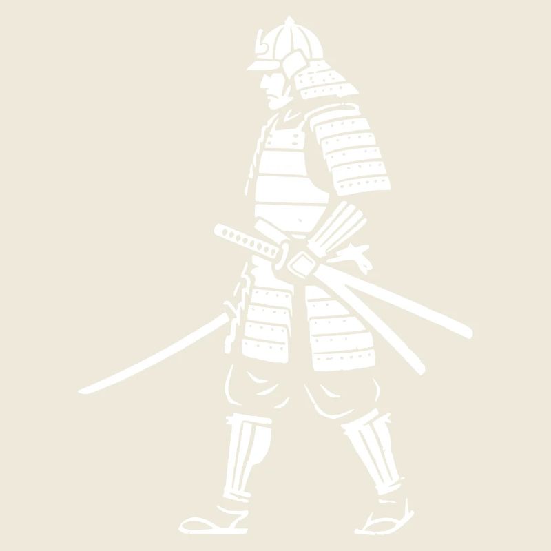 Samurai Warrior Walking Armor Vector