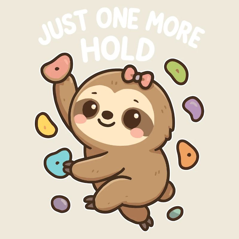 Bouldering Kawaii Sloth – Just One More Hold