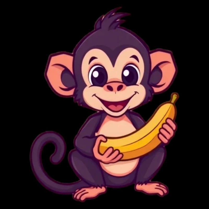 Monkey with Banana Monkey T-shirt