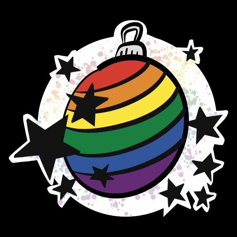Regenbogen Kugel / Weihnachten / Sterne / Xmas