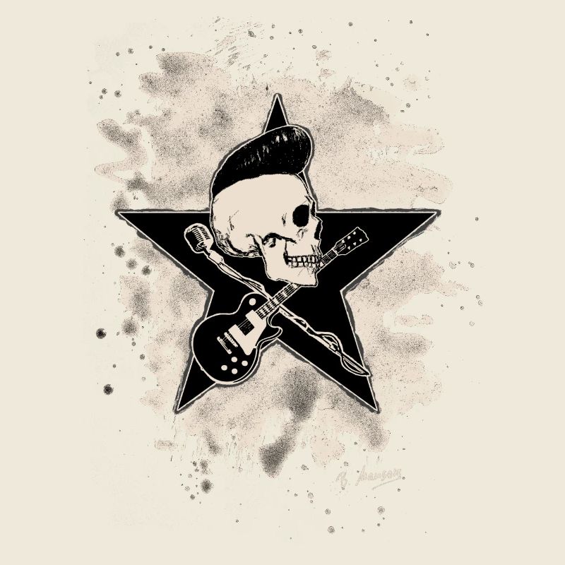 Rock-n-Roll Skull - bleached