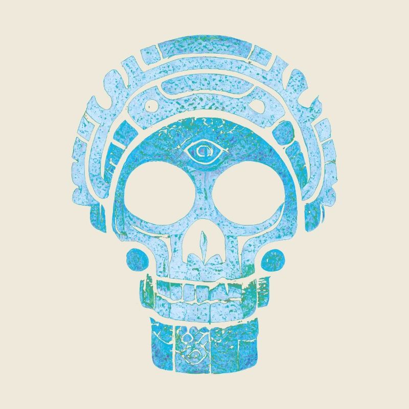 Blauer Maya-Schädel