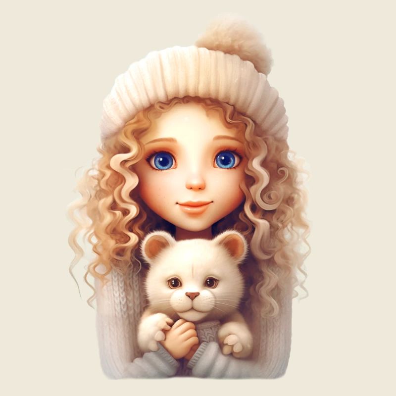 Fille avec chat