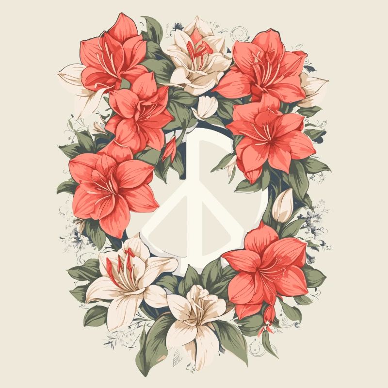 Friedenszeichen mit Blumen