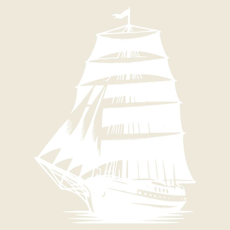 Old sailing ship with set sails