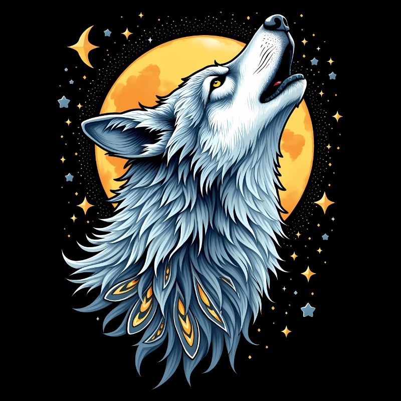 Herzlinie Wolf - Mond-Kunst