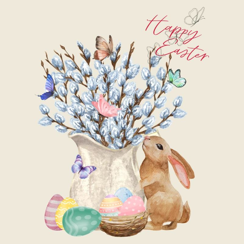 Happy Easter - Willow with Easter Eggs