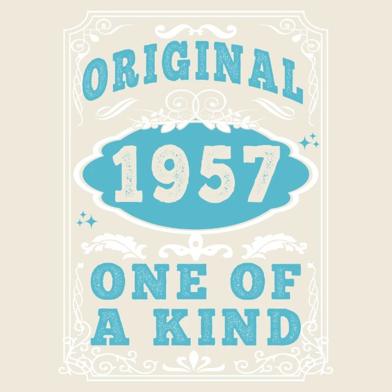 Original 1957 Vintage retro. Tshirt anniversaire 2