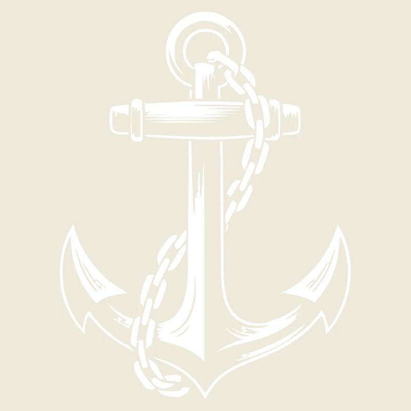 Robuster Schiffsanker mit Kette