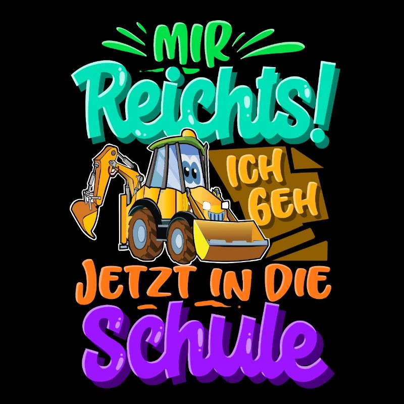 Einschulung Bagger Schulkind