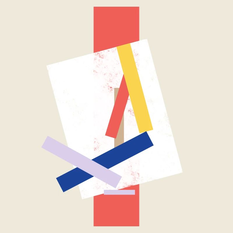 Motif de blocs de couleurs abstraits visage déformé