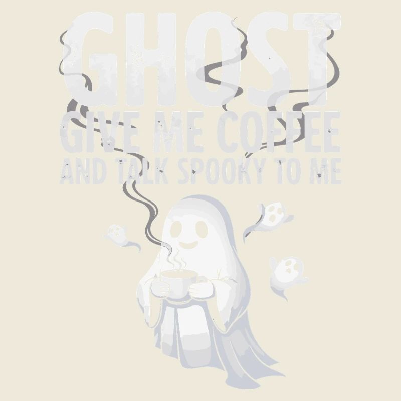 Spooky Coffee Ghost Illustration
