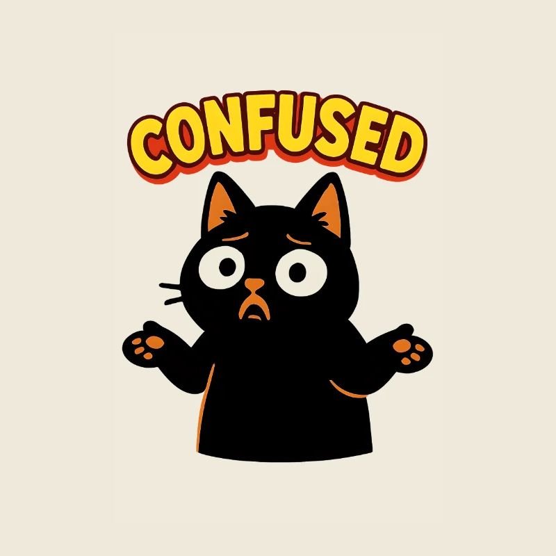 Confused Cat: Disoriented Comic Illustration
