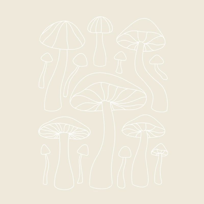 Lineart Mushroom Pattern